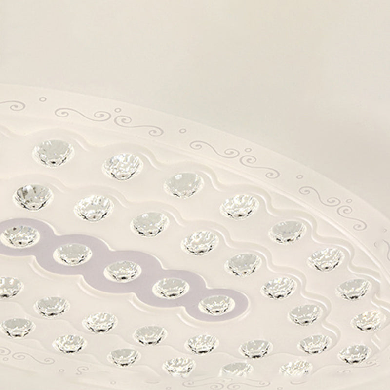 Lámpara de techo empotrada geométrica para sala de estar, lámpara empotrada simple LED de cristal en blanco