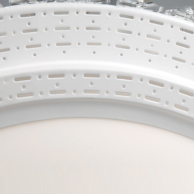 Lámpara de techo empotrada geométrica para sala de estar, lámpara empotrada simple LED de cristal en blanco