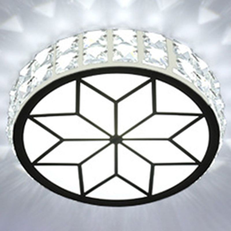 Circle Flush Mount Ceiling Lighting Fixture Modern LED Crystal Flush Mount Light