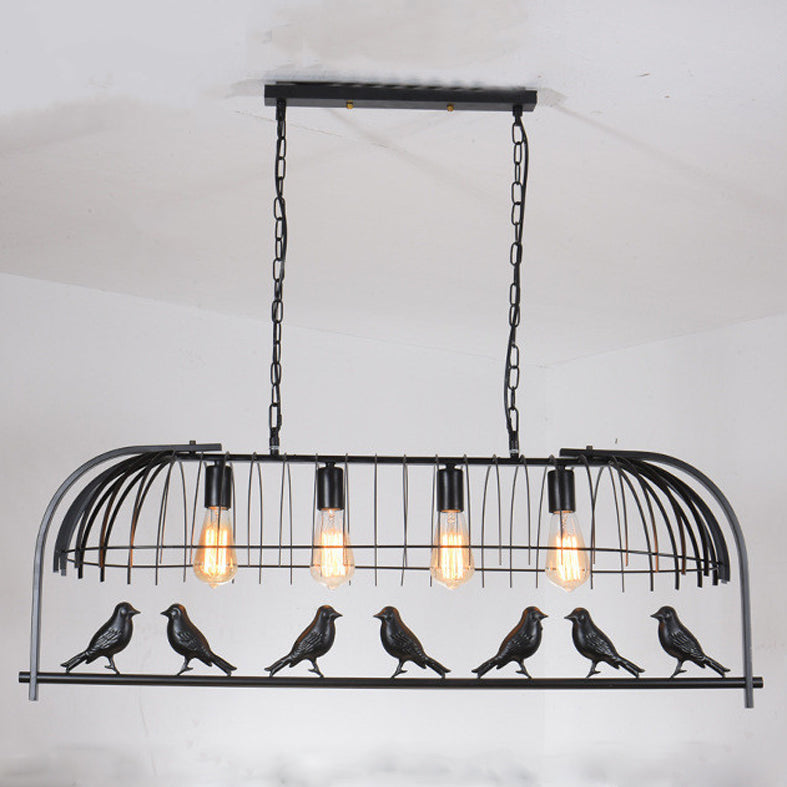 Luces de lámpara de araña de la isla de pájaros accesorios de iluminación de araña de metal industrial para mesa de comedor