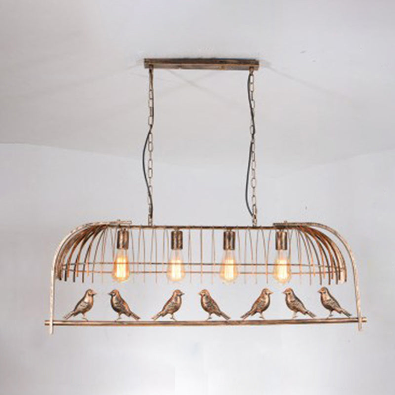 Luces de lámpara de araña de la isla de pájaros accesorios de iluminación de araña de metal industrial para mesa de comedor