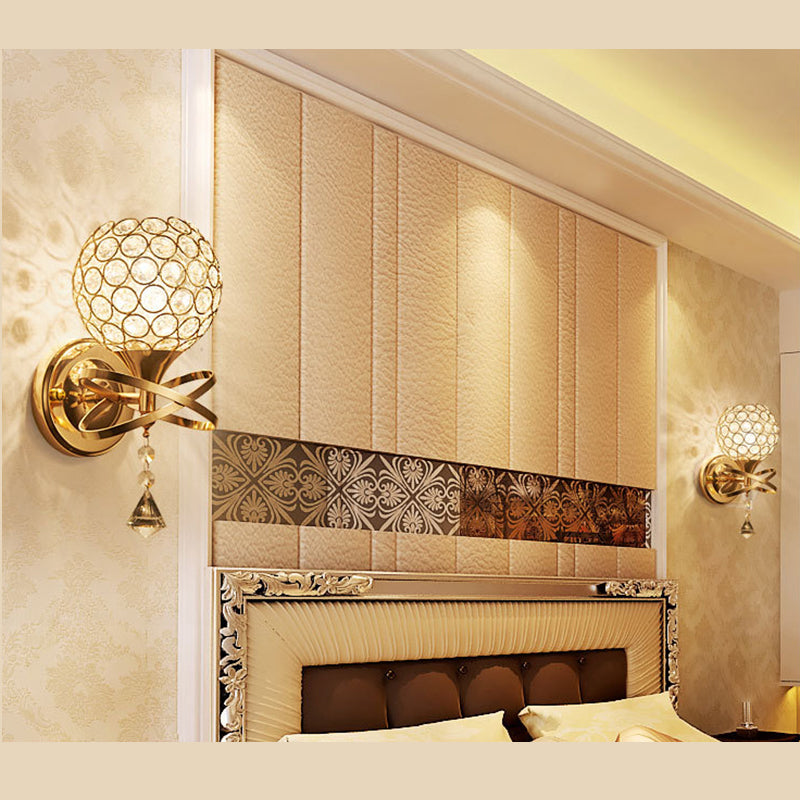 Modernisme murs d'éclairage mural cristal salon applique murale en or