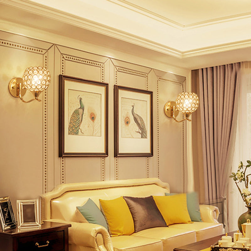 Modernisme murs d'éclairage mural cristal salon applique murale en or