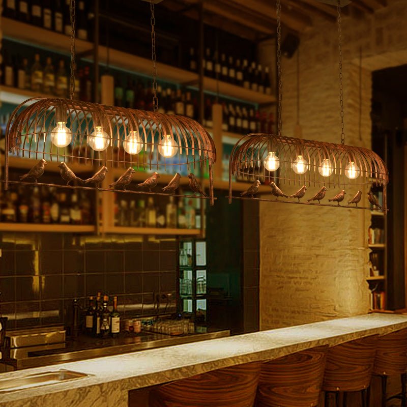 Luces de lámpara de araña de la isla de pájaros accesorios de iluminación de araña de metal industrial para mesa de comedor