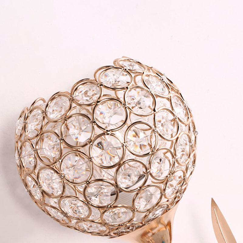 Modern Style Wall Lamp Spherical Sconce Lighting with Crystal Shade for Bedroom