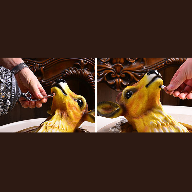 Resin Deer Wall Sconce Lamp Decorative 1-Light Crystal Wall Light for Living Room