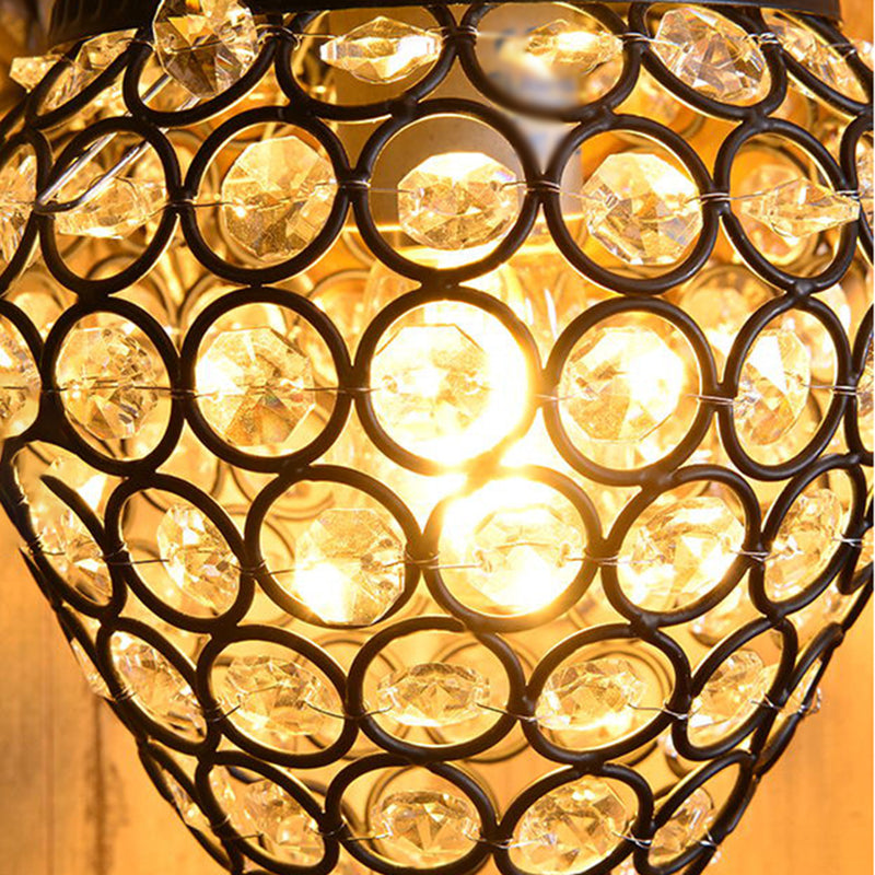 Resin Deer Wall Sconce Lamp Decorative 1-Light Crystal Wall Light for Living Room