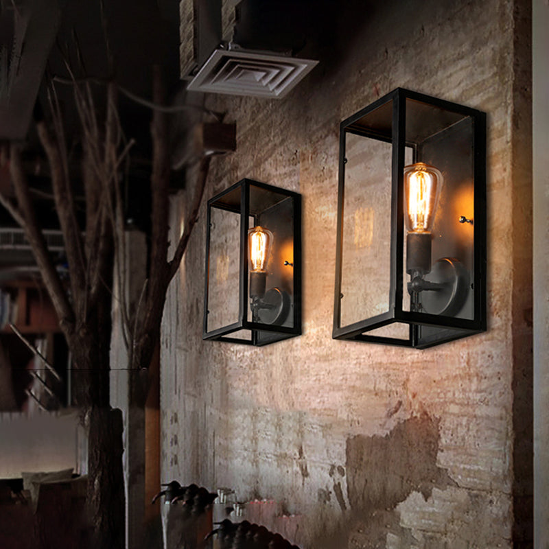 1 Light Wall Mounted Light Fixture Industrial Glass Wall Lights for Corridor