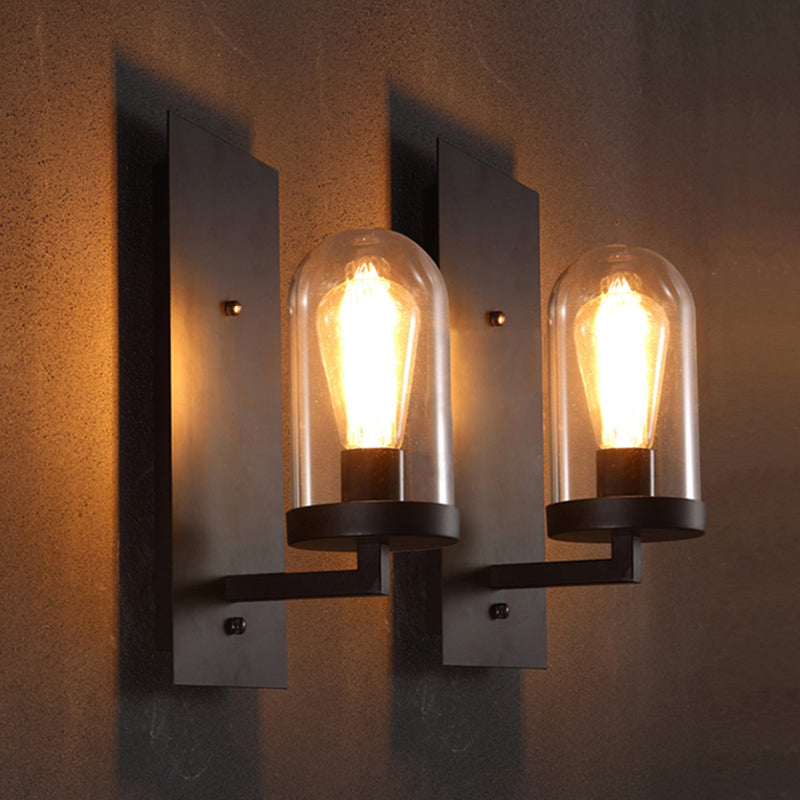 1 Light Wall Mounted Light Fixture Industrial Glass Wall Lights for Corridor