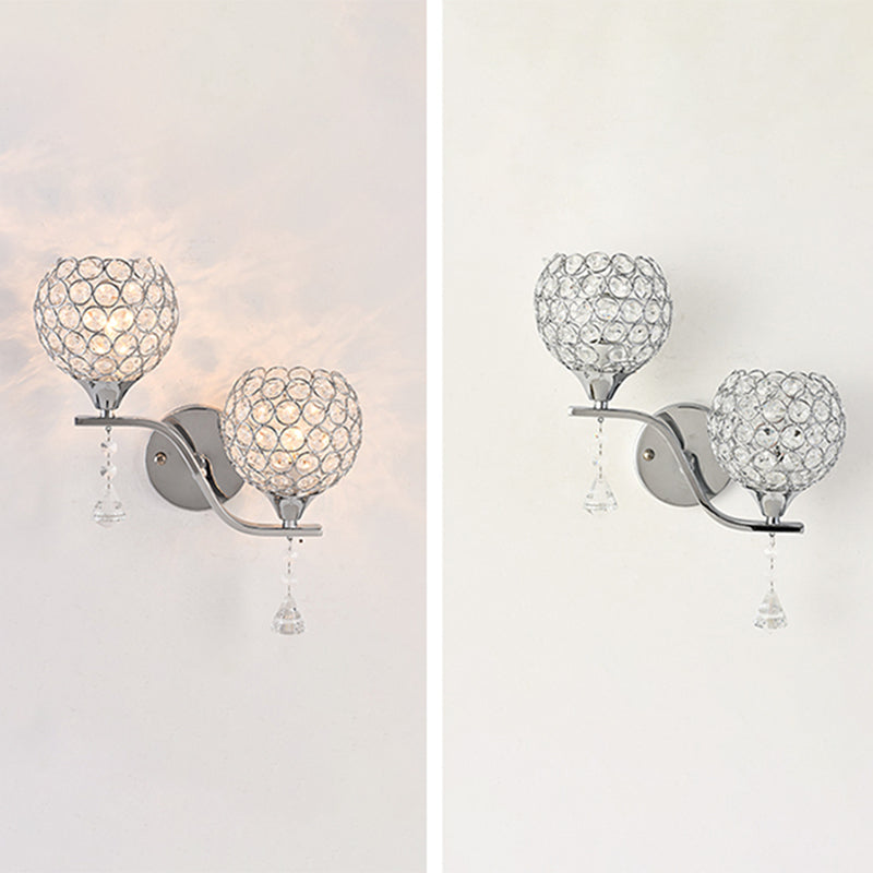 Sombra de bola luz de pared de cristal iluminación contemporánea de pared para sala de estar