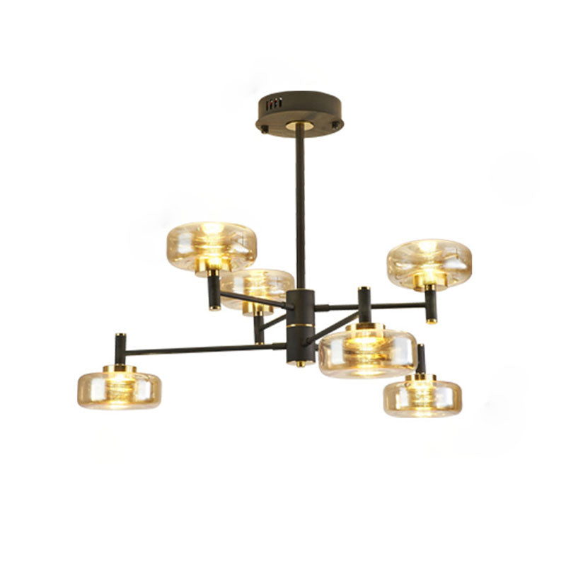 Modern Black Sputnik Chandelier Light Fixtures Aluminum Hanging Lamp for Living Room