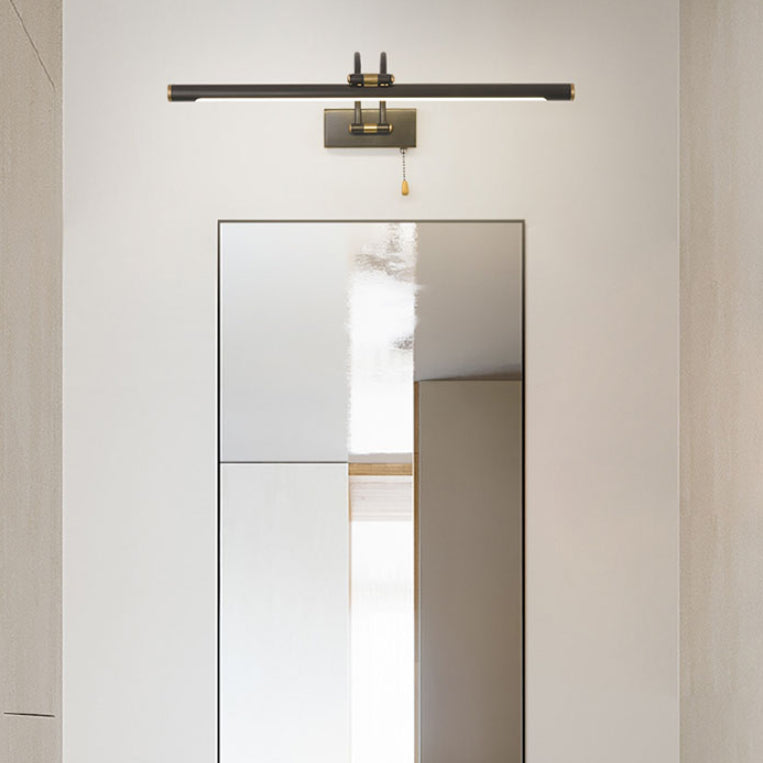 Lampada a montaggio a parete lineare moderna lampada a parete in metallo a 1 luce per bagno