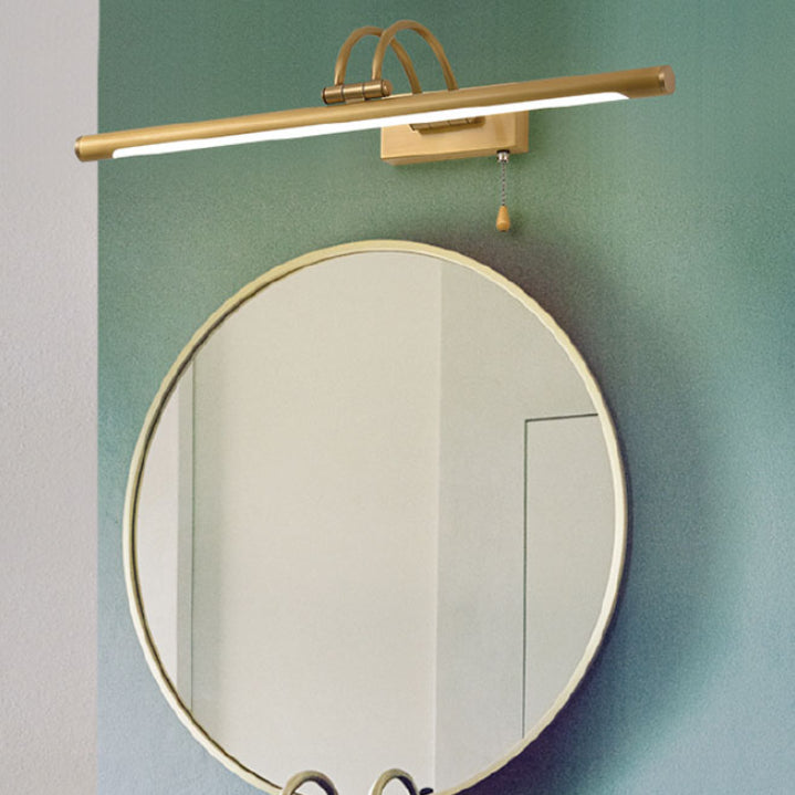 Lampada a montaggio a parete lineare moderna lampada a parete in metallo a 1 luce per bagno