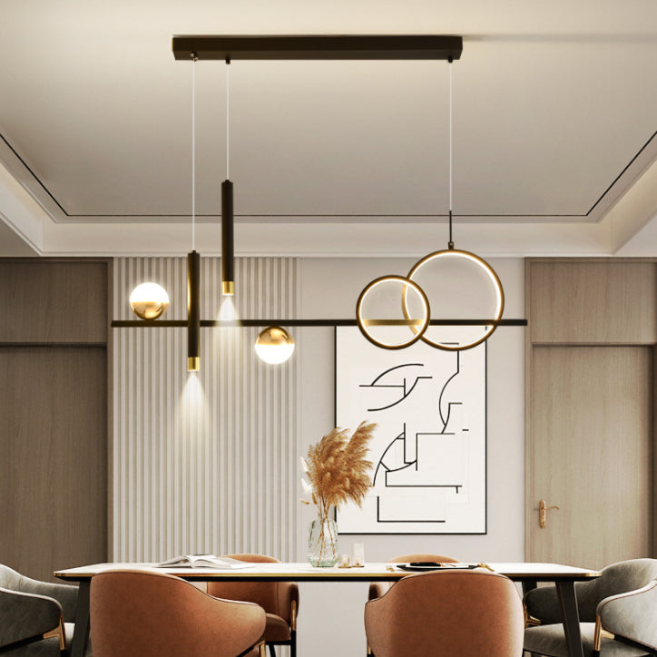 Modern Concise LED Island Light Aluminium Indoor Pendant Light with Acrylic Shade