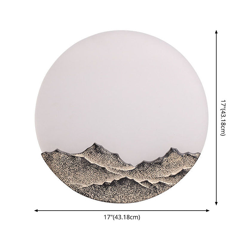 Round Disc Shade Wall Lighting Simple Style Metal 1 Light Sconce Light in Brass