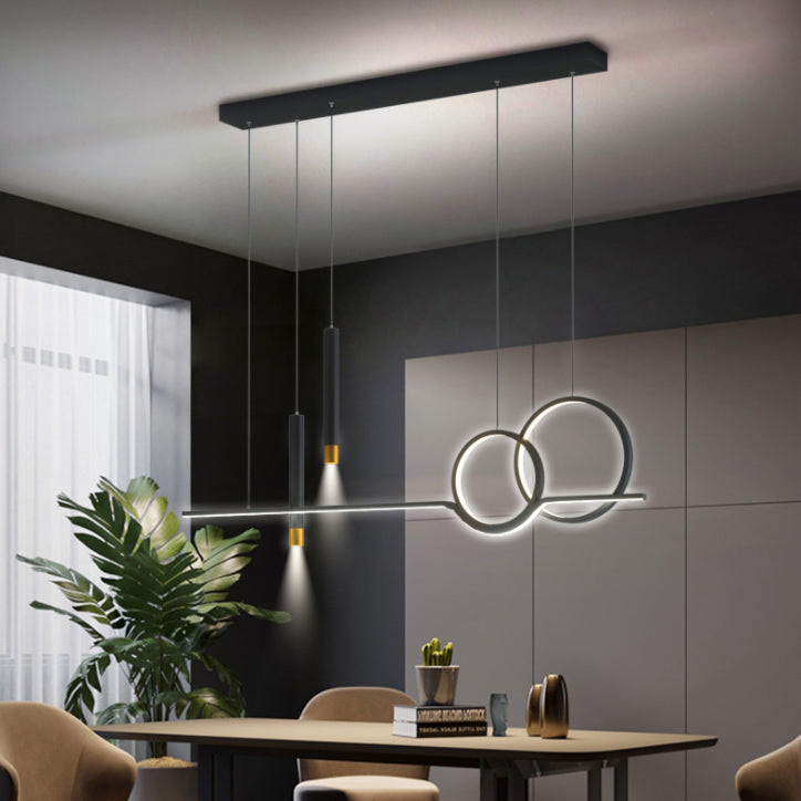 Moderna lampada appesa a sospensione a pendente a led lineare creativa con ombra acrilica