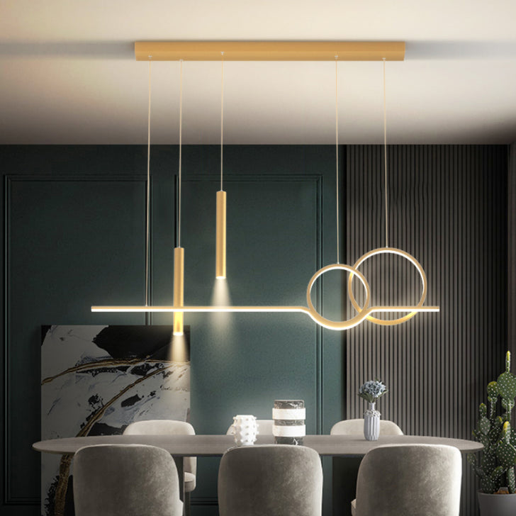 Moderna lampada appesa a sospensione a pendente a led lineare creativa con ombra acrilica