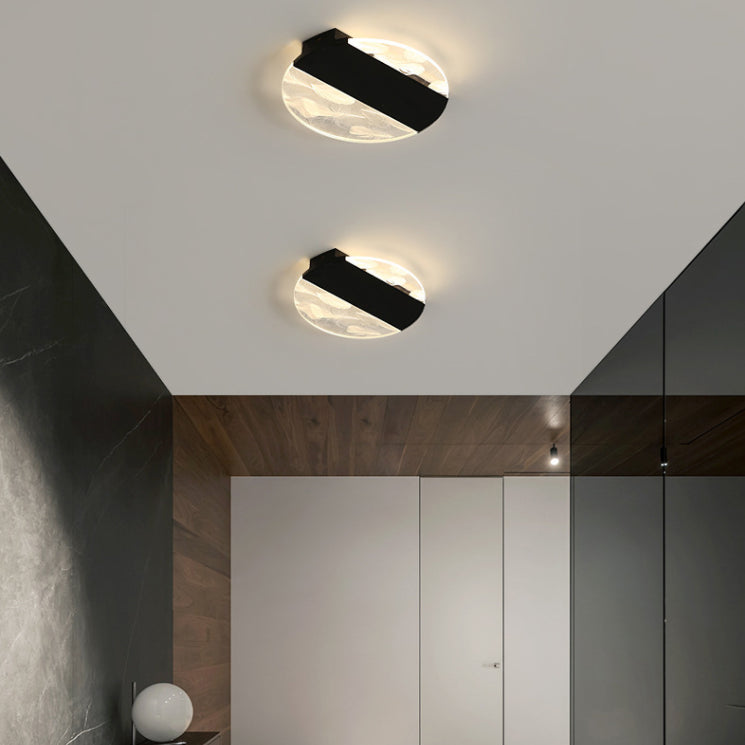 Lámpara de techo de plumas de hierro forjado con montaje empotrado LED geométrico creativo moderno con pantalla acrílica