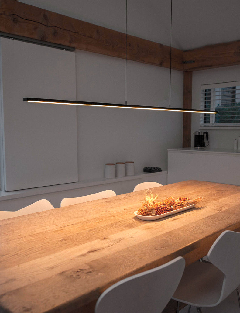 Linea de iluminación de la isla lineal colgante lineal lsland iluminación de la isla colgante luces en metal