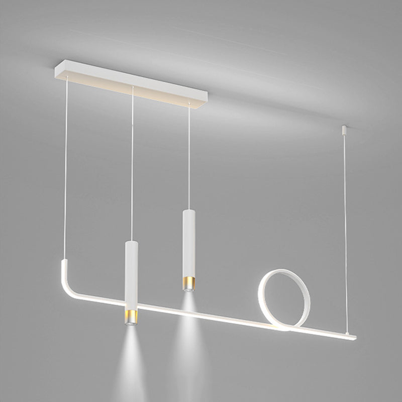 Silica Gel Linear LED Island Light in Modern Concise Style Aluminium Pendant Light for Dining Room