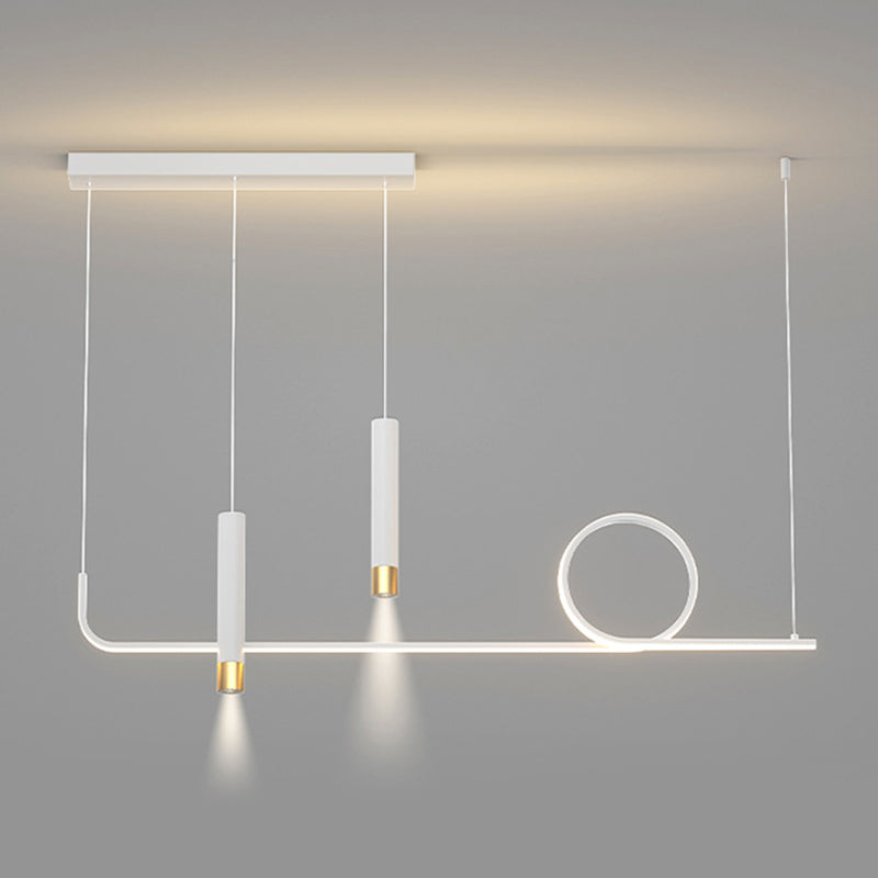 Silica Gel Linear LED Island Light in Modern Concise Style Aluminium Pendant Light for Dining Room