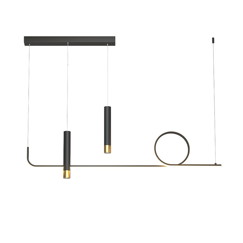 Silica Gel Linear LED Island Light in Modern Concise Style Aluminium Pendant Light for Dining Room