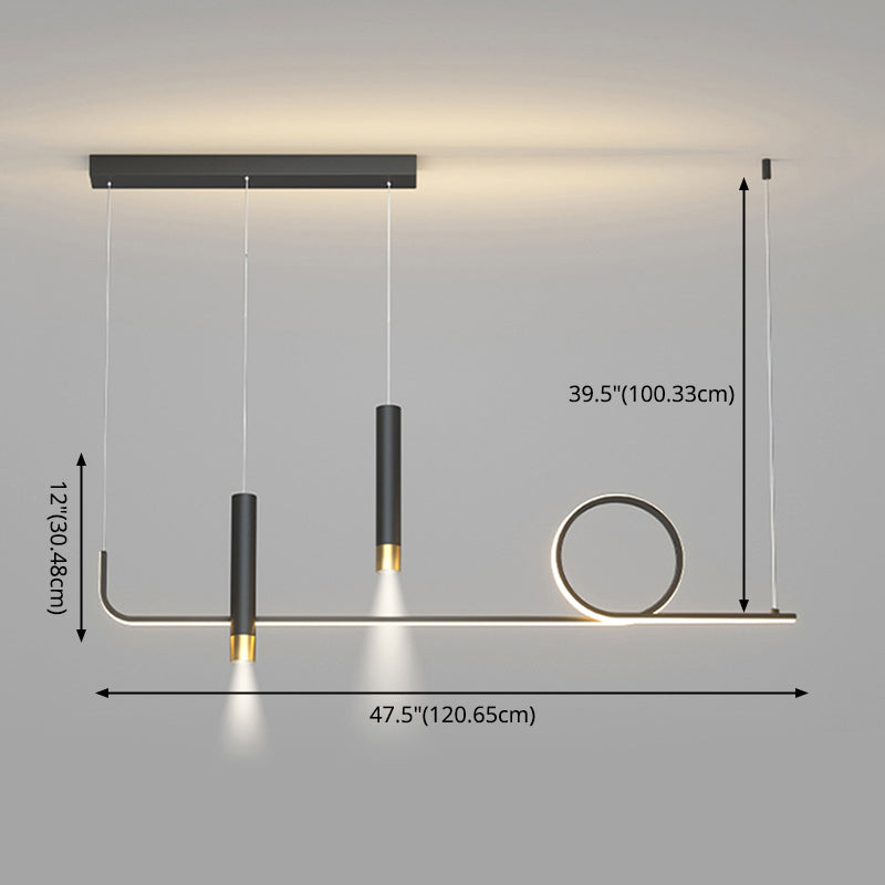 Silica Gel Linear LED Island Light in Modern Concise Style Aluminium Pendant Light for Dining Room