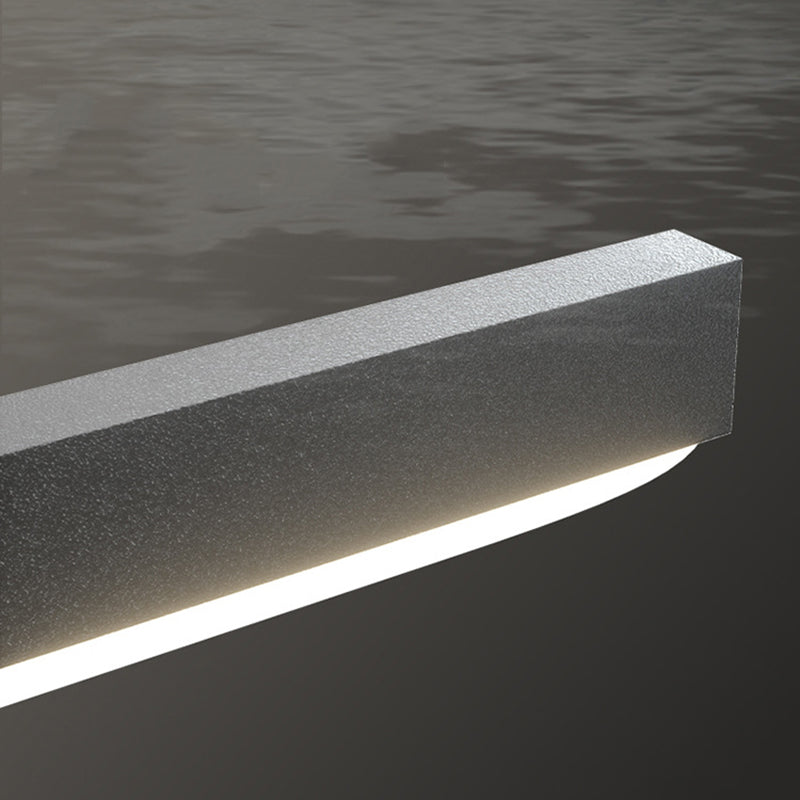 Silica Gel Linear LED Island Light in Modern Concise Style Aluminium Pendant Light for Dining Room