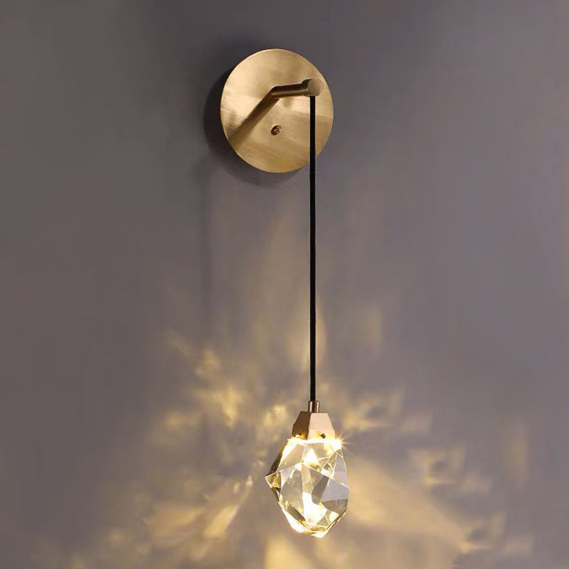 Moderne stijl wereldbol wandmontage lampen helder kristal 1-licht wandlichtwanden in goud