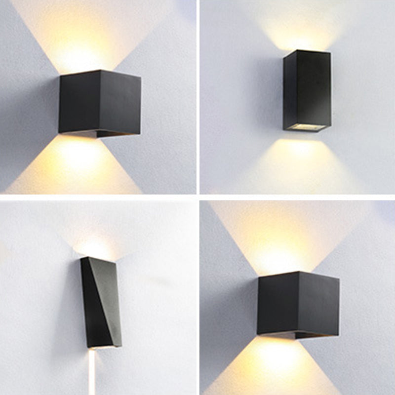 Geometrische Schattenwandbeleuchtung moderner einfacher einzigartiger Stil Metal 1 Licht Leuchte Licht in Schwarz