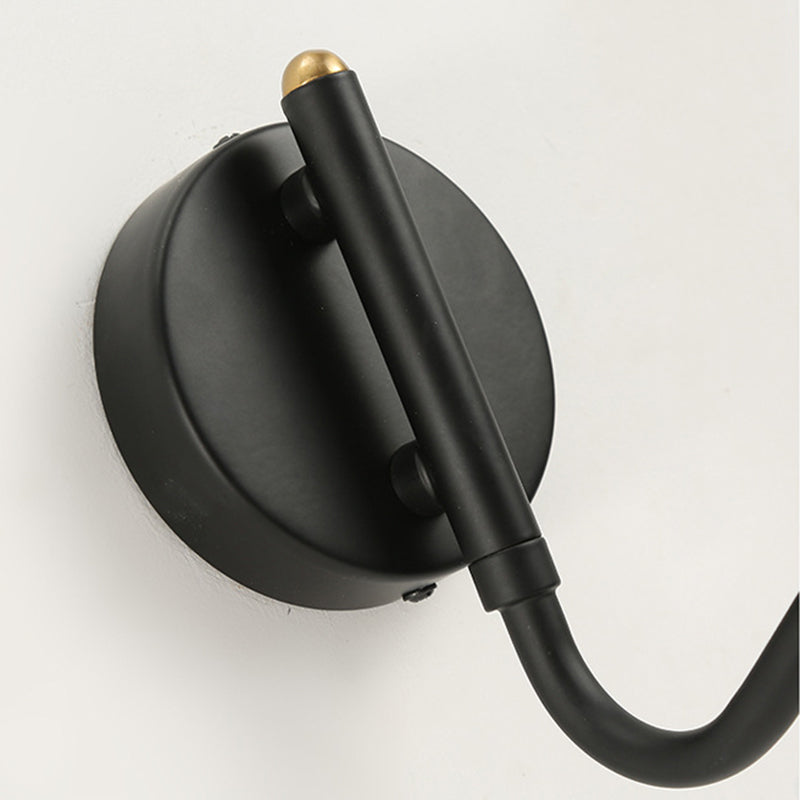 Lucinas de luz de pared cónica de estilo moderno lámparas de pared de 1 luces de metal en negro