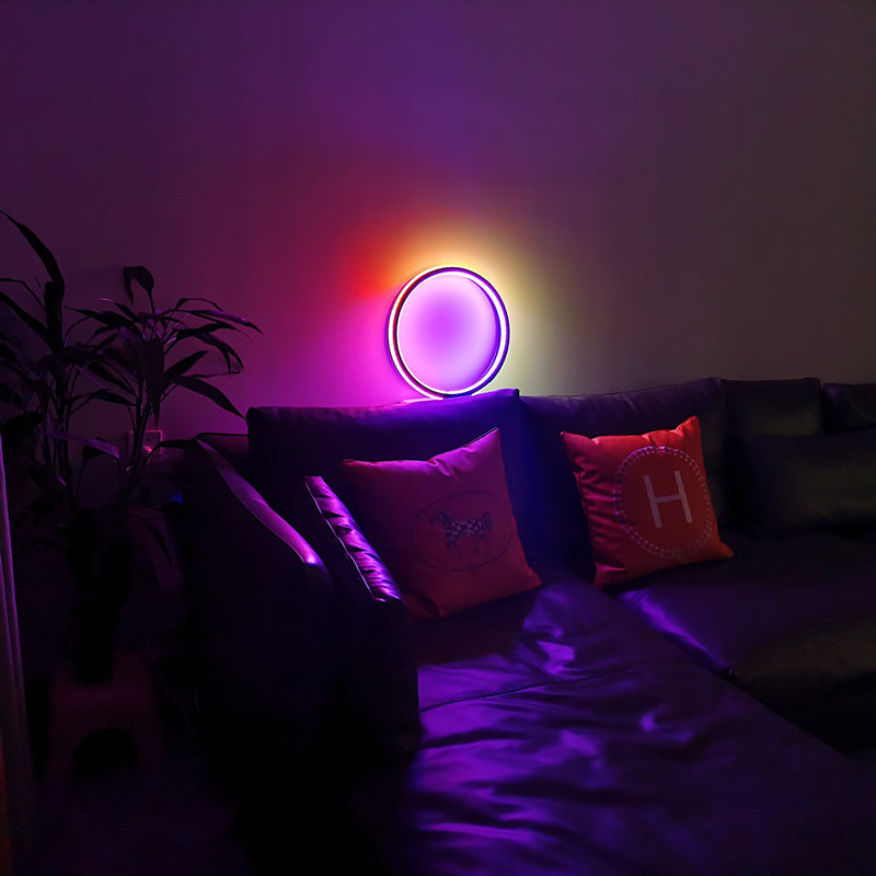 Black Rounded Shade Wall Lamp 1-Light Modern Metal Wall Mounted Light for Bedroom