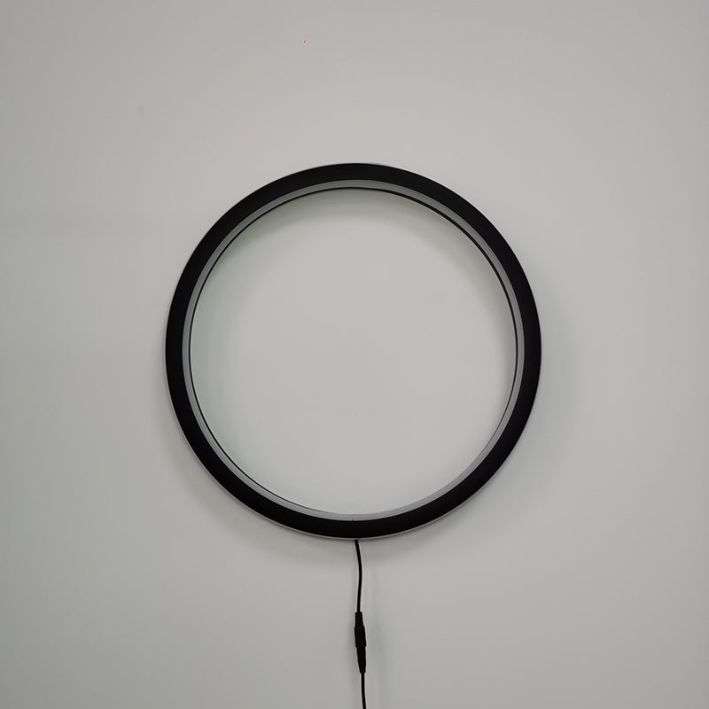 Black Rounded Shade Wall Lamp 1-Light Modern Metal Wall Mounted Light for Bedroom