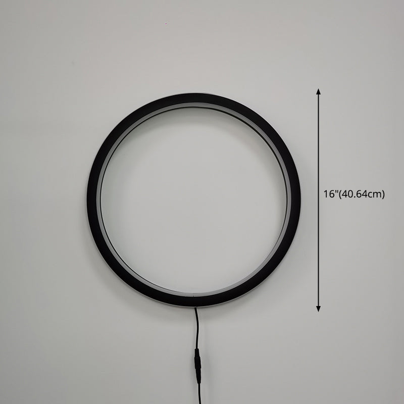 Black Rounded Shade Wall Lamp 1-Light Modern Metal Wall Mounted Light for Bedroom