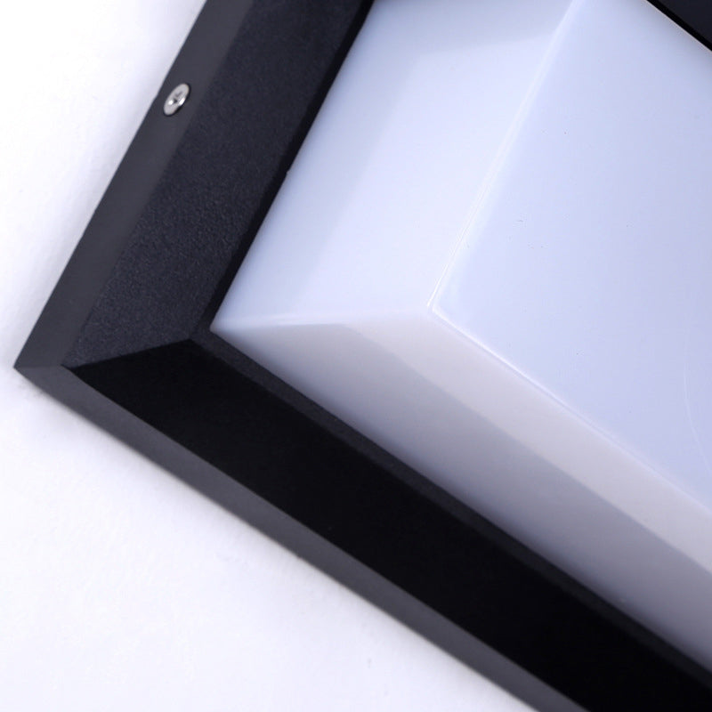 Modern Simple Style Rectangle Shade Wall Sconce Metal 1 Light Sconces inBlack