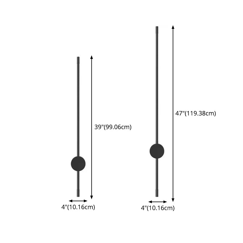 Black Aluminum Modern Wall Sconce Linear Wall Mounted Light for Living Room