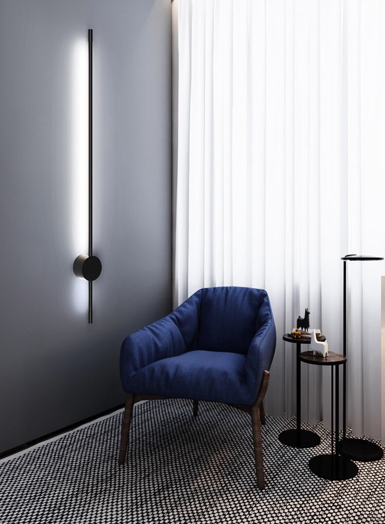 Black Aluminum Modern Wall Sconce Linear Wall Mounted Light for Living Room
