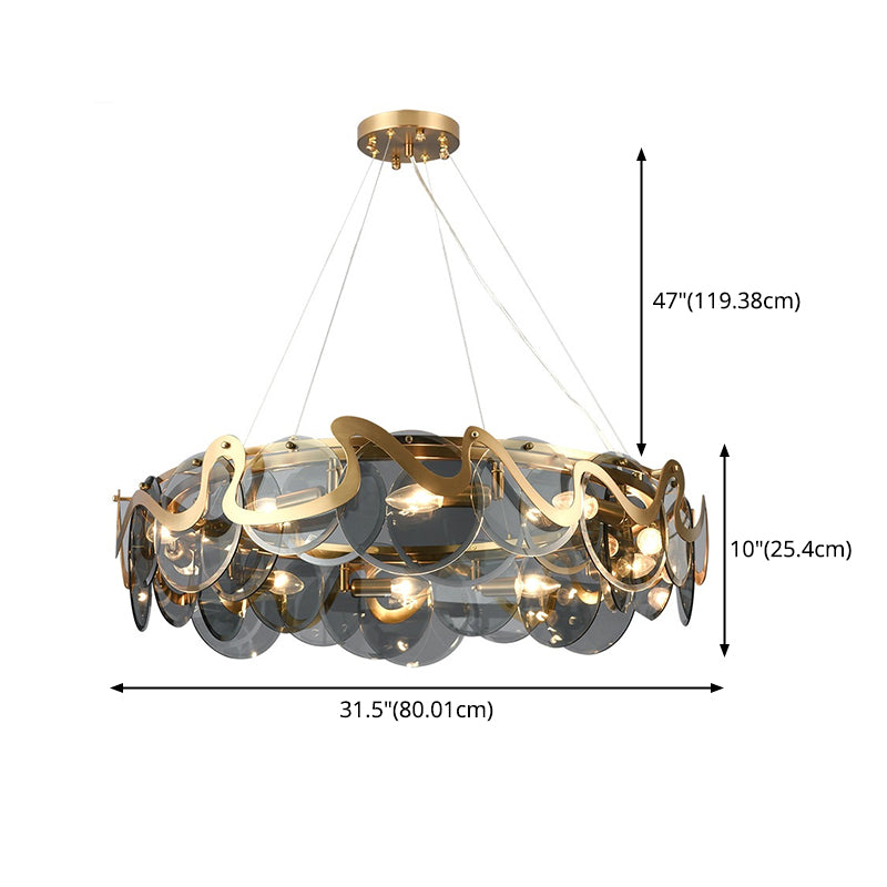 Metal Hanging Pendant Lights Contemporary Circle Hanging Lamps for Living Room