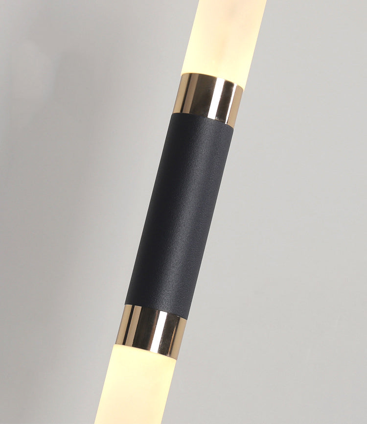 Luz de colgante LED de cilindroide negro en simplicidad moderna Lámpara colgante de hierro forjado con sombra acrílica