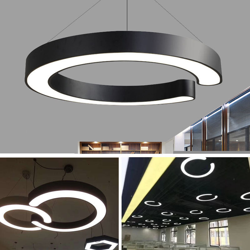 Hedendaagse metaal LED Hanglamp Lampbreuk 1 Lichte geometrische hangende plafondlicht voor kantoor