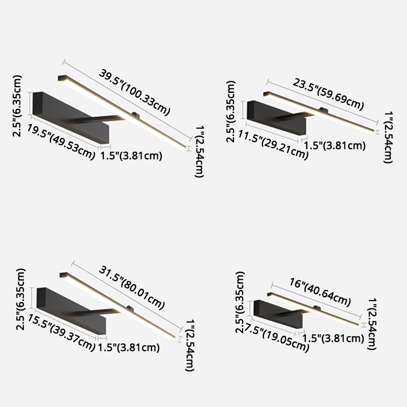 Minimalistische stijl Strip Wand SCONCE LICHTING METAL LED BADAG SCONCE LIMMUTER