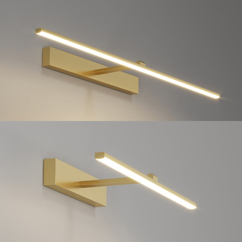 Minimalist-Style Strip Wall Sconce Lighting Metal LED Bathroom Sconce Light Fixture