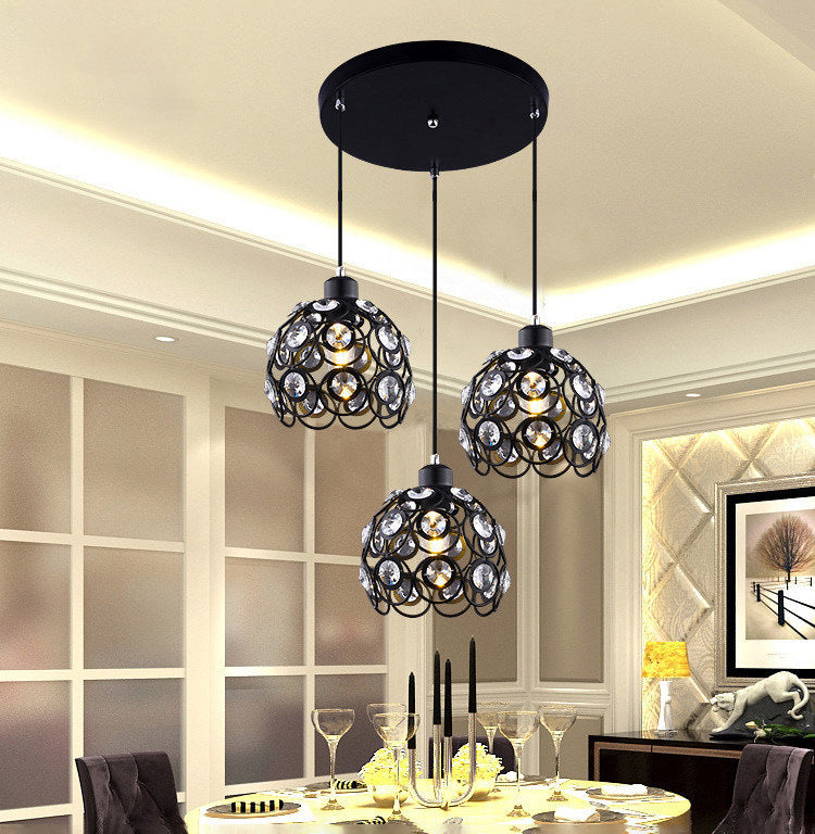 Comedor esférico colgando luz cristalina moderna estilo pedante de luz accesorio