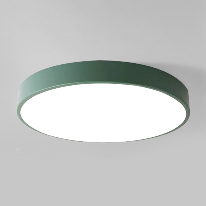 Kleurrijke Macaron Ronde Flush Mount Metallic LED Plafond Licht voor Kids Living Room