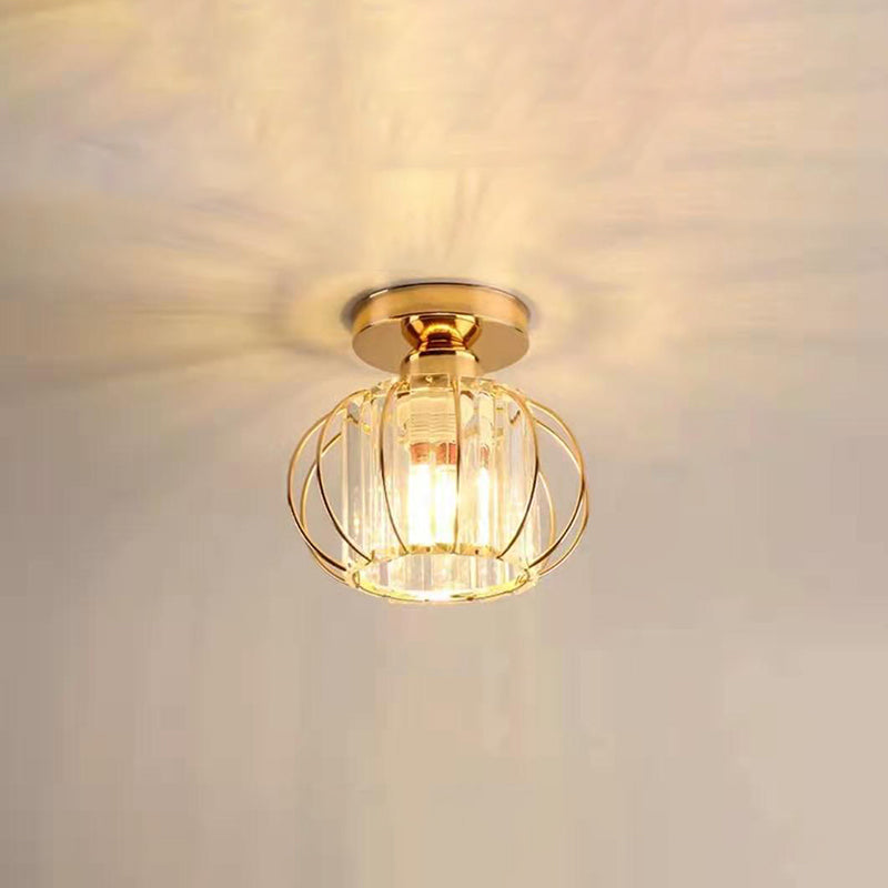 Lámpara de techo empotrada para pasillo, farol, cristal, 1 cabezal, luz empotrada minimalista