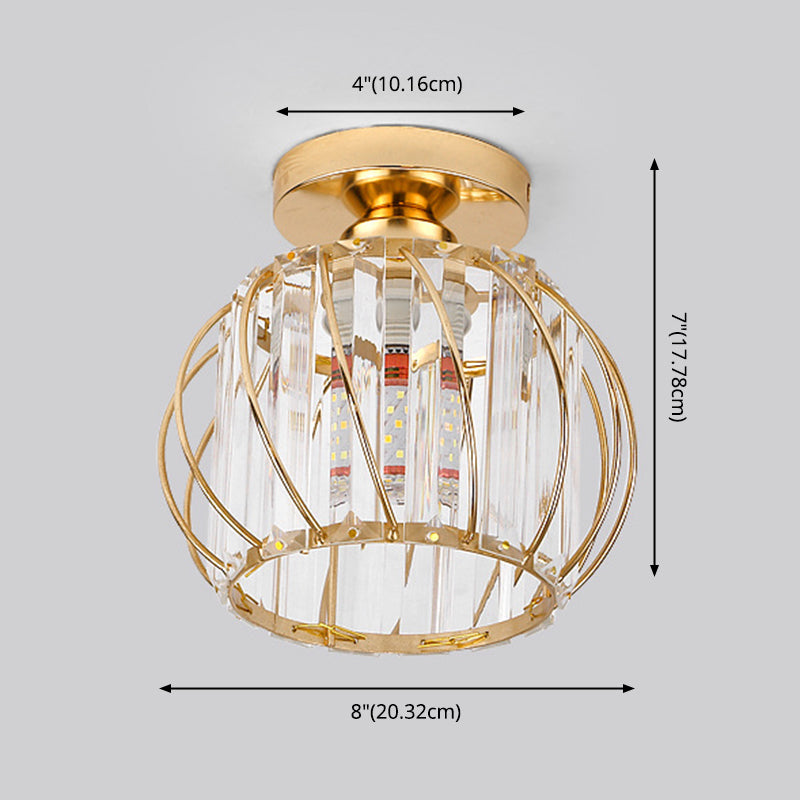 Lámpara de techo empotrada para pasillo, farol, cristal, 1 cabezal, luz empotrada minimalista