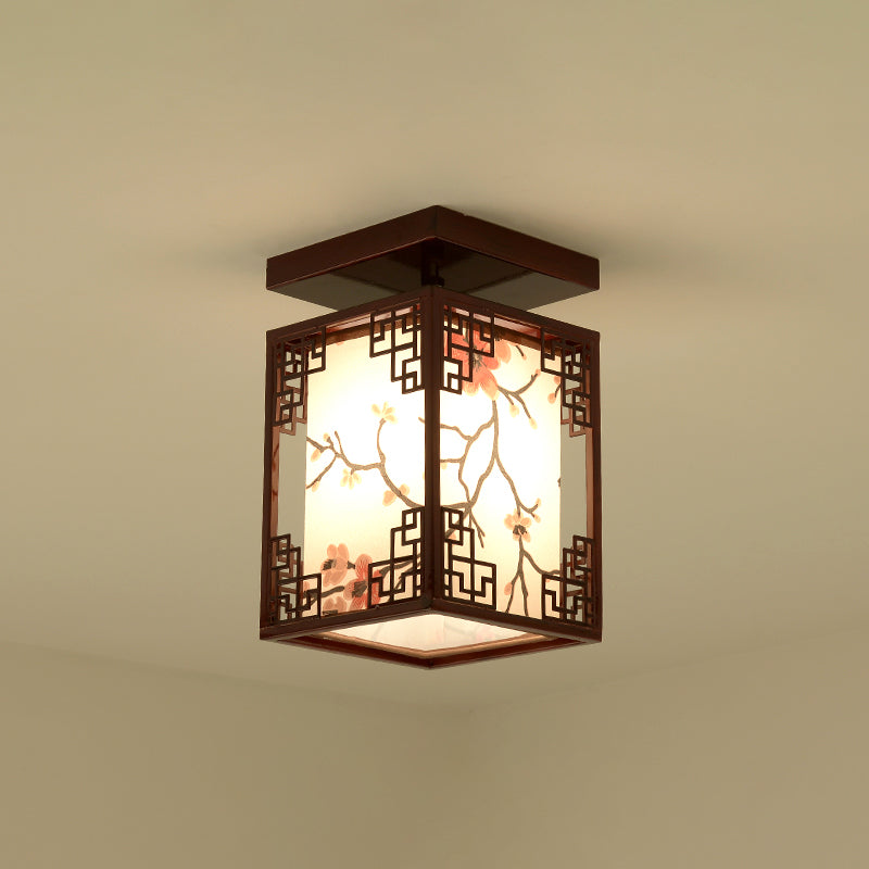 Fabric Close to Ceiling Lighting Rectangle Traditional Ceiling Flush Mount Light