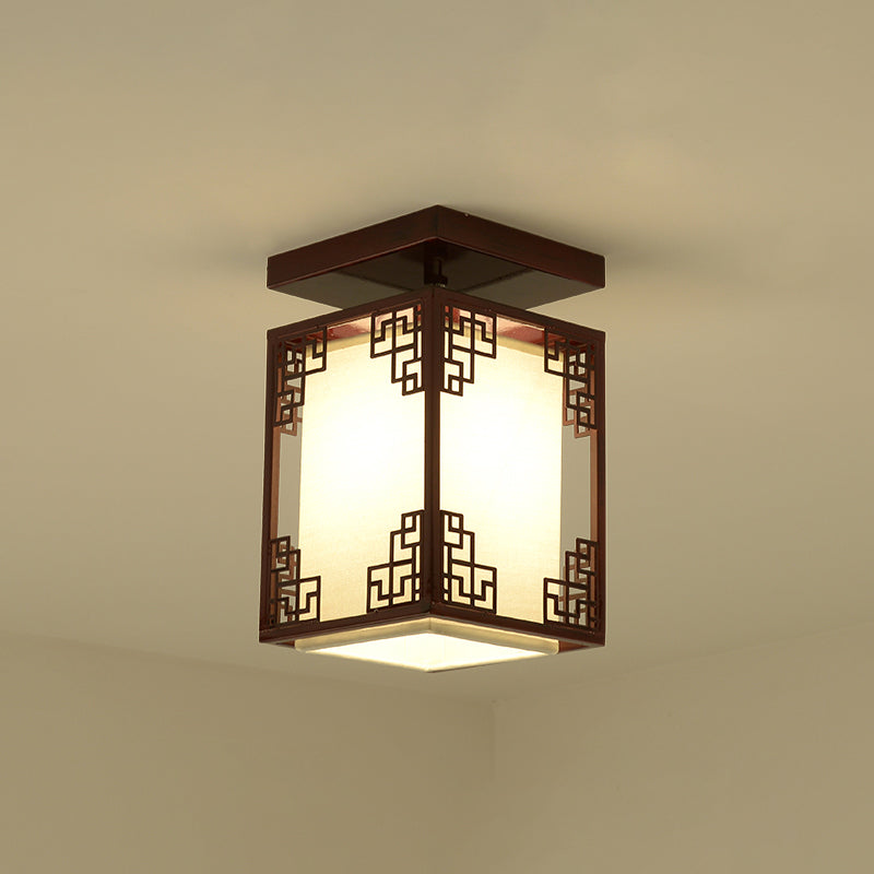 Fabric Close to Ceiling Lighting Rectangle Traditional Ceiling Flush Mount Light