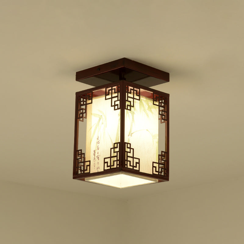 Fabric Close to Ceiling Lighting Rectangle Traditional Ceiling Flush Mount Light