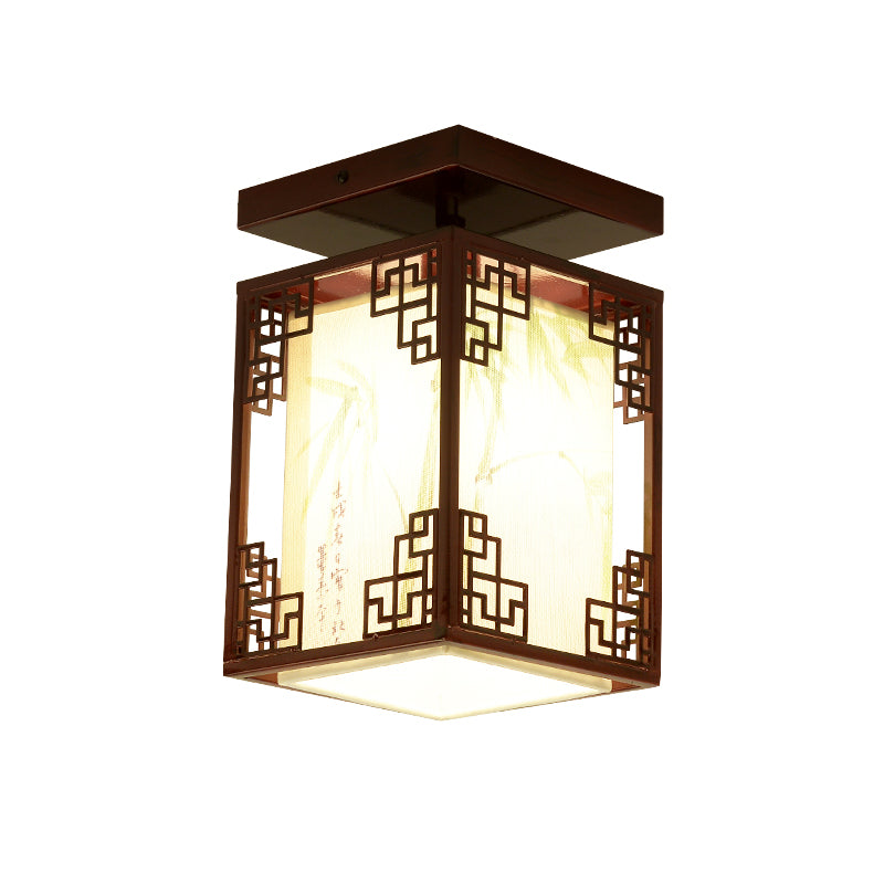 Fabric Close to Ceiling Lighting Rectangle Traditional Ceiling Flush Mount Light